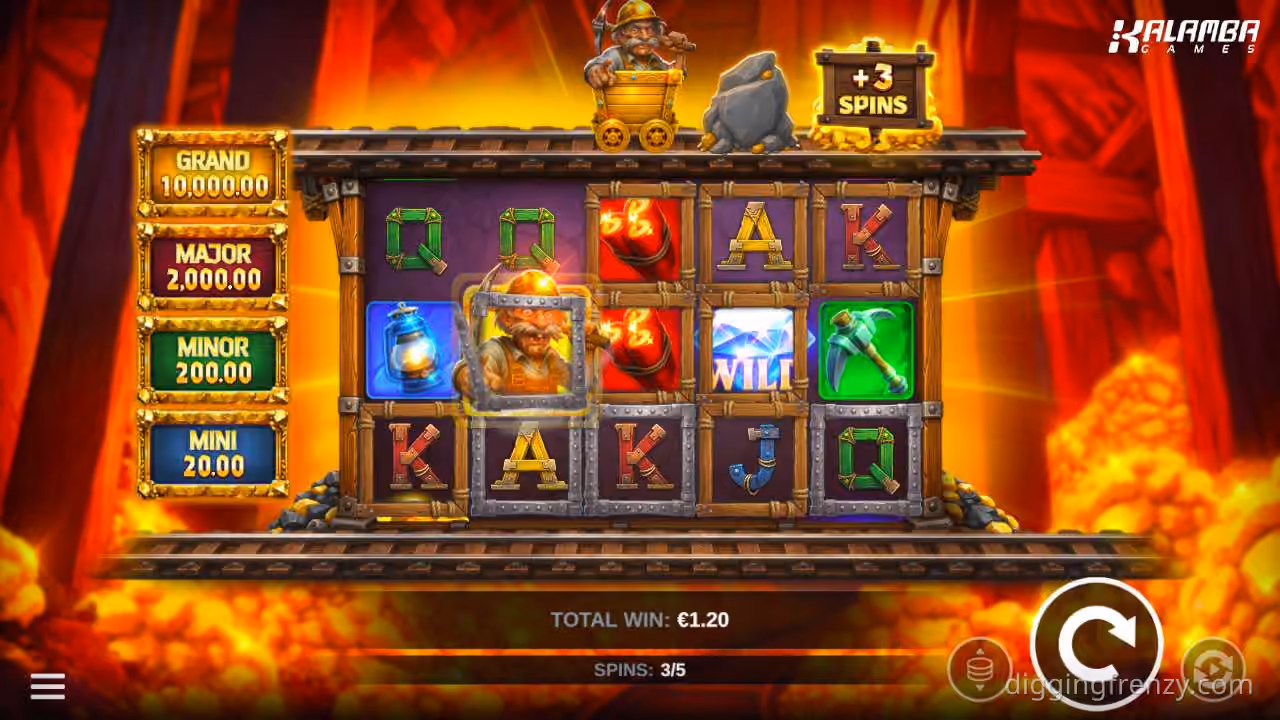 Digging Frenzy bonus feature